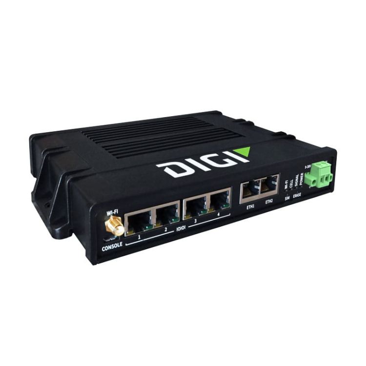 Digi Connect EZ 4I Industrial Rated Serial Server, 4-port with LTE + WI-FI & Accessories - EZ04-IAG4-EXT