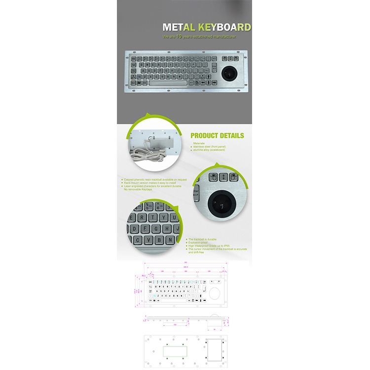 Rugged rkb-d-8635g stainless steel keyboard with trackball 6 Rugged rkb-d-8635g stainless steel keyboard with trackball - image 6