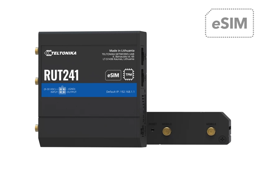 RUT241 eSIMâ„¢ Teltonika Industrial 4G eSIM Router